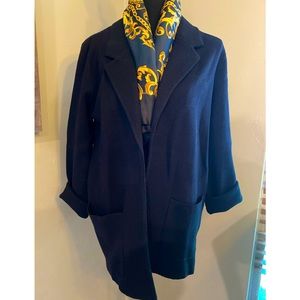 NWT Two Twenty Five Navy Wool Knit Blazer L